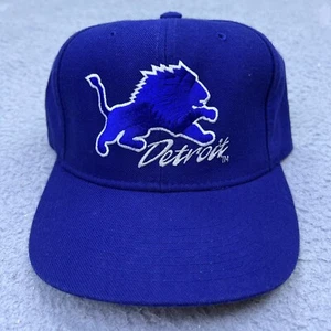 VTG 90’s Detroit Lions New Era Pro Model Blue Fitted Hat 7 1/4 Wool Team NFL - Picture 1 of 10