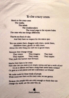 Apple “To the Crazy Ones” “Think Different” Advertising Campaign Genius T- Shirt - Image 1 of 4