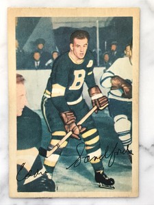 1953-54 Parkhurst vintage hockey card #90 Ed Sandford Boston Bruins SEE PHOTOS 