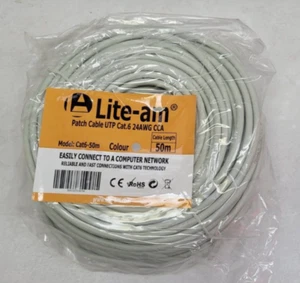 Cavo Ethernet 50m Cavo Internet RJ45 Cat6 Cat5 Rete LAN Cavo Alta Velocità - Foto 1 di 3