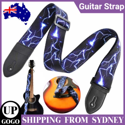 Lightning Guitar Strap Replacement Adjustable Nylon Belt Acoustic Electric Bass - image 1 of 4