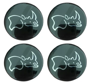 4 x 80mm Sticker for Wheel Center Hub Cap Cover Emblem Black Rhino New - Picture 1 of 1