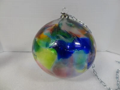 Adorno artístico vintage soplado a mano grande 8" vidrio orbe brujas bola captador de sol Foto 1 de 4