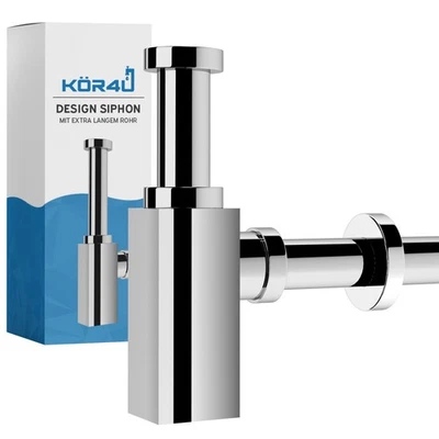 K&K DICHTUNGSTECHNIK kör4u Premium Design Siphon 1 1/4"x32mm eckig chrom