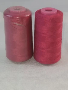 Lot of 2 Big Spools Pink #AX948 Color t27s/2 Sewing Thread /Cone 135 g - Picture 1 of 5