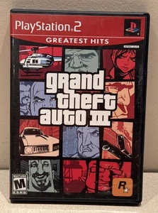 GTA 3 Grand Theft Auto III (PlayStation 2, PS2) w/ Manual & Map. Tested ~ Works - Picture 1 of 5
