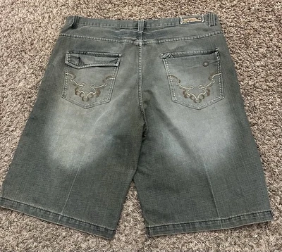 Pantalones Cortos de Jean Vintage Indigo 30 Negros Gris Sueltos Pantalones Cortos de Patinador para Hombres Talla 44x14 Foto 1 de 4