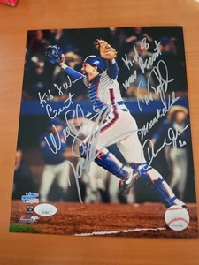 NY Mets signed 8x10 photo autograph JSA Mookie Wilson Gooden HOJO Backman Teuful - Picture 1 of 1