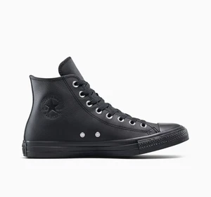 Converse Chuck Taylor All Star Leather High-Top Water Repellent Shoes Black - Picture 1 of 9
