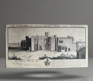 Antiker Kupferstich, Little Billing Priory, Northampton, Buck’s Antiquities, um 1729 - Bild 1 von 7