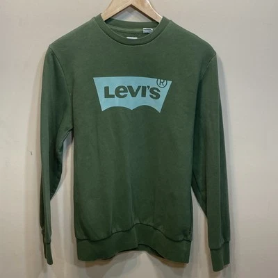 Levi's Pullover Fleece Sweatshirt Green Mens Sz S Crew Neck Logo MidWeight.  A49 - Image 1 of 4