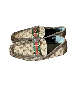 Vintage Gucci Jordaan Cloth Flats Loafers Men’s Size 11.5 - Preowned - Picture 1 of 4