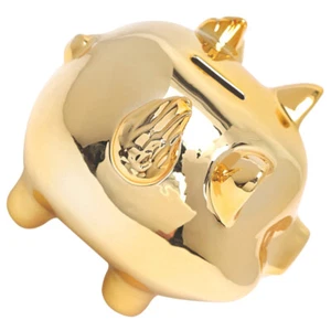 Goldenes Sparschwein Spardose süße Spardose Kind Wohndeko Münze für - Bild 1 von 12