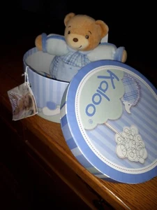 Doudou P'Tit Ourson Bleu Kaloo Chubby Bear Avec Boite Et Etiquette Ttbe 18 Cm - Picture 1 of 6