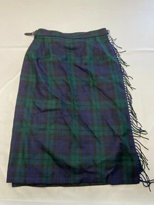 Womens JAMES SPRINGLES WEAVERS Wool Black Watch Highland Kilt Sz 14 NEW NWT - Picture 1 of 4