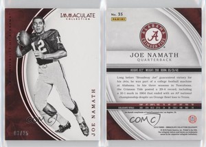2016 Panini Immaculate Collegiate Red /25 Joe Namath #35 HOF