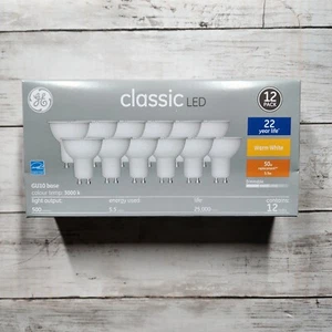 GE Classic LED Light Bulbs GU10 Base Warm White 5.5W(50W Replacement) 12Pack - Picture 1 of 4