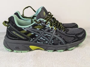 Asics Gel Venture 6 Damen-Traillrunnine-Schuhe T7G6N 9089 Größe 7 schwarz neon-limette - Bild 1 von 22