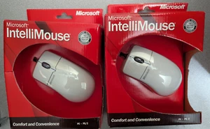 Two Microsoft IntelliMouse~PS/2 Wired Computer Mouse ~X08-07350 New - Picture 1 of 7