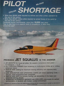 2/1989 PUB PROMAVIA GOSSELIES JET SQUALUS TRAINER FLUGZEUG FLUGZEUG ORIGINAL ANZEIGE - Bild 1 von 1