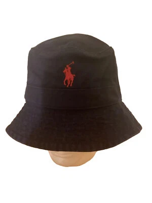 Polo Ralph Lauren Sombrero Hombres Grande Sombrero Cubo Azul Marino/Rojo Pony XL/1X Grande Y Alto Foto 1 de 2