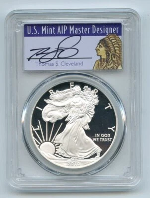 American Silver Eagle 2010 W $1 prueba 1 oz graduación profesional PR70DCAM nativo de Thomas Cleveland Foto 1 de 2