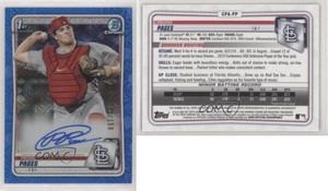 2020 Bowman Chrome Prospect HTA Choice Blue Mojo Refractor /150 Pedro Pages Auto
