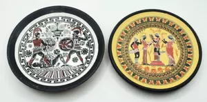 Vintage Greek Terracotta Pottery Wall Decorative Plates Lot 2 - Picture 1 of 10