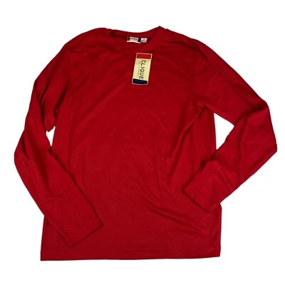 Camiseta deportiva CLIQUE manga larga rendimiento roja grande para hombre Foto 1 de 4