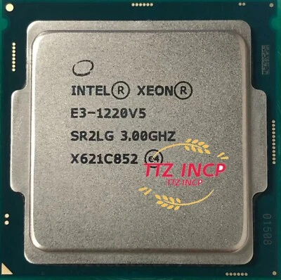 Intel Xeon E3-1220 V5 3.00GHz 4-core 8-thread 8MB 80W LGA1151 CPU processor - Image 1 of 3