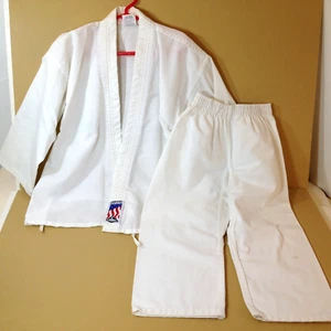 Vintage Century Karate Gi Uniform Kinder Größe 1 Kind 8 Jacke & Hose Hergestellt in den USA - Bild 1 von 12