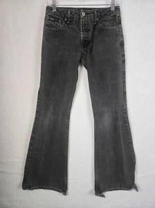 LEI Black Denim Flared Jeans Size 1 100% Cotton Womens - Picture 1 of 12