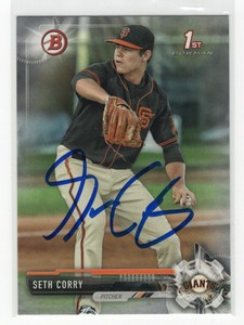 SETH CORRY Signed Autographed 2017 Bowman Baseball Draft Card SF Giants #BD-79