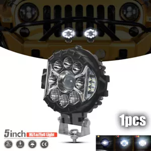 5\" Round LED Pod Driving Light Bar Spot DRL Light Bumper Fog SUV Offroad ATV US - Picture 1 of 10