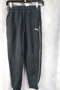 Puma Boy's Black Sweatpants Size Medium Green Accents - Picture 1 of 4