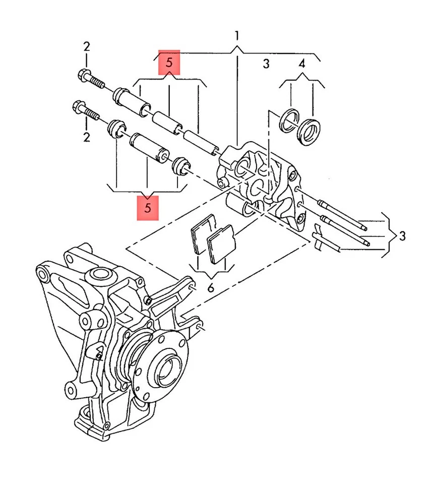 Genuine AUDI R8 422 423 427 1 Set Protective Sleeves With Guide Pins 420698470 - Imagem 1 de 1