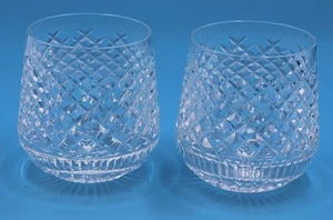 2 VINTAGE WATERFORD KRISTALL ALANA ROLY POLY GLÄSER, IRLAND SIGNIERT - Bild 1 von 1