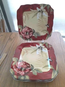 Four 222 FIFTH "BELIZE" 11" DINNER Plates NEW - Picture 1 of 7