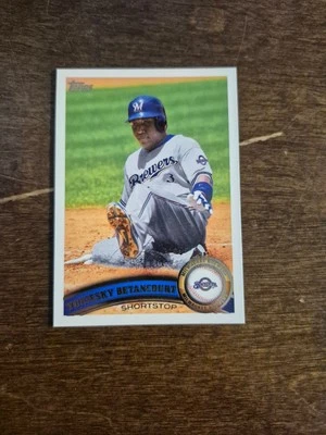 2011 Topps Yuniesky Betancourt Milwaukee Brewers Team Set Break - Image 1 of 2