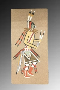 Navajo Sand Painting 12 x 6.5 Inches Signed Billy J Castillo #3 - Picture 1 of 2