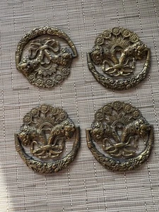 4 Antique Brass French Ring Drawer Pulls…. Gorgeous ❣️ - Picture 1 of 4