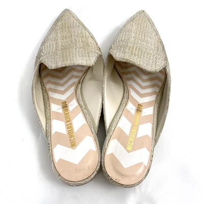 Mocasines planos Nicholas Kirkwood Rafia Beya punta 7,5/37,5 Foto 1 de 4