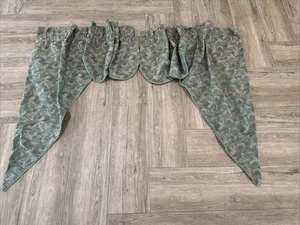Vintage Vorhänge gewellte Kanten Seil Akzent strukturiert vorne lange Seite 48" x 45" EA - Bild 1 von 5