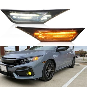 2x Amber White LED Side Marker Light Indicator Repeater For 16+ Honda Civic MKX - Picture 1 of 11