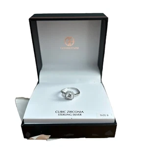 Giani Bernini Cubic Zirconia Sterling Silver Halo Ring Sz 9-New Authentic *bent - Picture 1 of 8