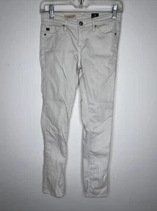 ADRIANO GOLDSCHMIED The Legging Ankle Pant 25 R Slim Straight White Grey AG - Picture 1 of 4