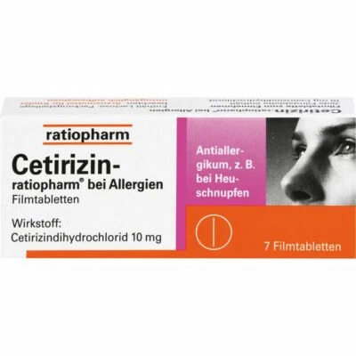 RATIOPHARM GMBH CETIRIZIN-ratiopharm bei Allergien 10 mg Filmtabl. 7 St PZN02158136