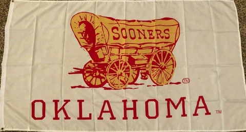 OKLAHOMA SOONERS WHITE NCAA FLAG 3x5ft superior quality fade resist us seller Cover