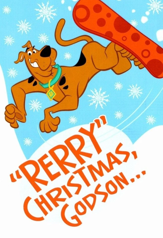 SCOOBY DOO сноуборда крестник Hallmark Рождественская поздравительная открытка с конвертом MG88 - Изображение 1 из 3