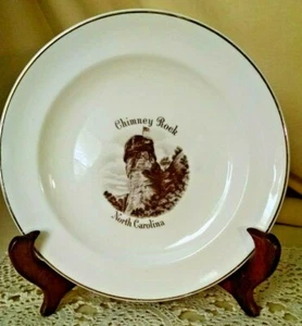 CHIMNEY ROCK PLATE NORTH CAROLINA VIEWS OF AMERICA SER ENCO NYC 22 K GOLD NC. - Picture 1 of 6